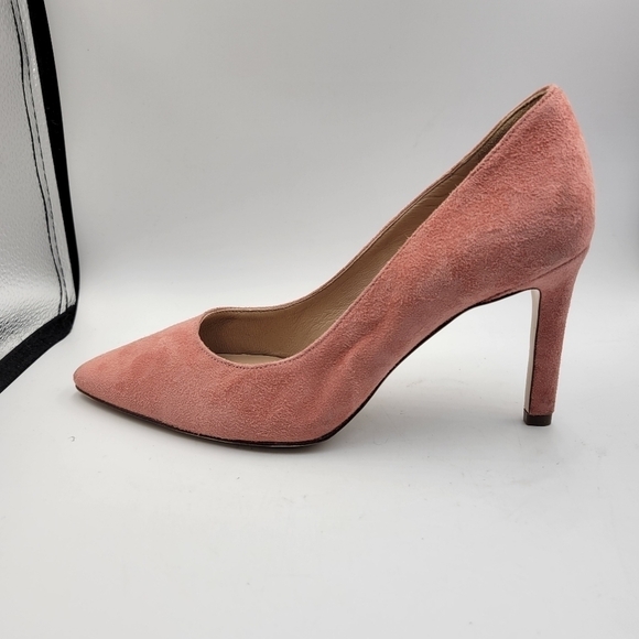 27 EDIT Pink Suede Leather Pump Heels Sz 6.5 - Picture 5 of 10